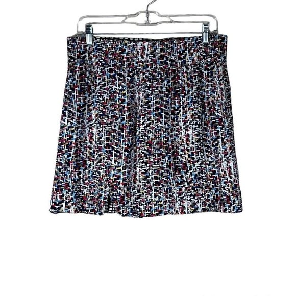CAbi Faux Wrap Reversible Skirt Size M Geometric Pattern Multicolor Mini Stretch - Picture 1 of 8